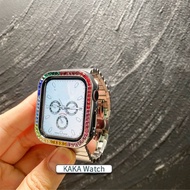 For Apple Watch Case 44mm 42 40 38mm Diamond Protection Cover Alloy Bumper Gorgeous Frame Compatible