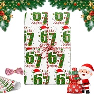 67 Christmas wrapping paper,6 Zhang 7 Meme Wrapping Paper,67 Meme Fun Teen Holiday Gift Packaging,Sa