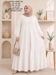 Gamis Jumbo Ld 140 Cm Model Outer Terbaru Kekinian Fit To 5XL - Bella Dress