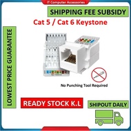 CAT5e/CAT6 RJ45 Keystone Jack Module Tool-Less No Punch Down Tool Required Keystone Jack for Wall Fa