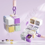 2025 New Creative Magic Cube Pill Box Magnetic Cube Cute Pill Box 8 Grids 7 Day Storage Box