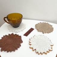 Flower concrete coaster, aesthetic coaster