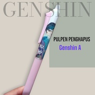 PULPEN PENGHAPUS GENSHIN IMPACT TINTA BIRU 0.5MM | PEN TINTA BIRU | PEN PENGHAPUS | ALAT TULIS SEKOL