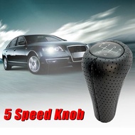 5-Speed Perforated Leather Style Black Gear Head Shift Handle For 87-18 BMW M3 M4 M5 E90 E91 E92