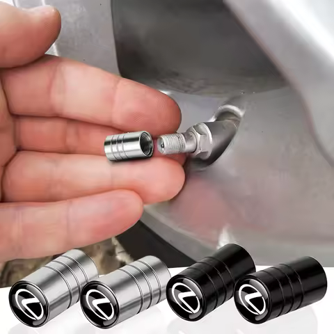 4Pcs Car Tire Valve Cap Metal Tyre Wheel Air Stem Valve Cover For Lexus LS LC IS30 ES300h ES300 IS20