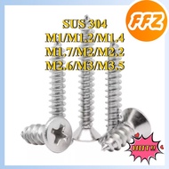 CSK Phillips Flat Head Self Tapping Screw | SUS 304 Stainless Steel Grade A2-70 | M1/M1.2/M1.4/M1.7/