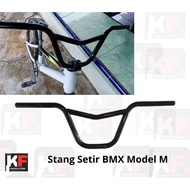 BMX Steering Wheel M Model M Flat 3 Spokes Plain Black 3 Spokes