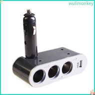 WU 12V 24V Car Charger Converter 3 Socket Charging Adapter Splitter Adapter