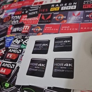 Stiker limited laptop komputer hdr 4k with dolby vision 1,3x1,3cm