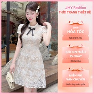 (FIRE) V746, RC824 Short A-line white lace dress with luxurious pearl trim [TH HA LE]