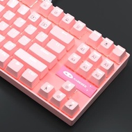 Magegee櫻花粉色機械鍵盤87鍵青軸紅軸網紅電競可愛萌女生少女筆記本游戲電腦發光靜音鼠標套裝辦公打字專用