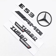 3D ABS Black E53 Logo Letters TURBO Badge Car Rear Star Sticker Trunk AMG Emblem For Mercedes Benz A