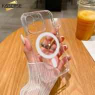 KISSCASE Magsafe Acrylic Transparent Shell For iPhone15Promax Phone Case HD Clear Hard PC Mobile Phone Case iphone 14 pro max case All-Inclusive iphone Case Back Cover For Apple15 Pro Max 14 Plus 13 12 11