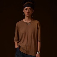 芥末 純棉針織 水洗做舊 寬鬆T恤 6色入