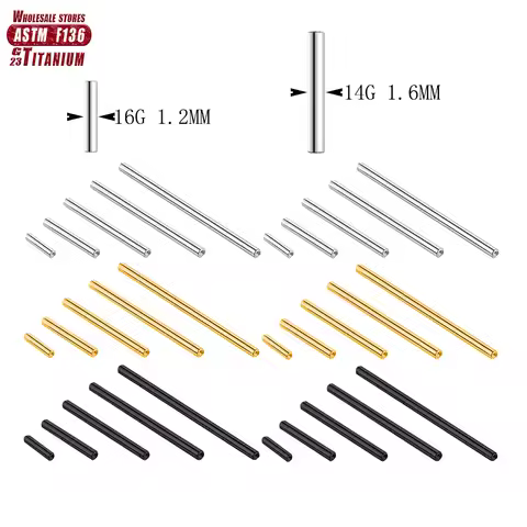 Wholesale ASTM F136 Implant Grade Titanium 14G 16G Internally Threaded Straight pole Septum Barbell 