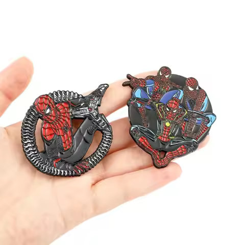 New Marvel Peripherals Spider-Man Impression Brooch Spider Logo Iron Man Alloy Metal Badge Bag Penda