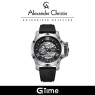[Official Warranty] Alexandre Christie 6295MTRTPBA Men's Black Dial Silicone Strap Watch