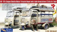 【小短腿玩具世界】壁虎模型 35GM0113 越南 60~70's 西貢客運 三輪車 雙車組 附人形 1/35