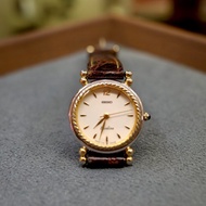 中古Seiko Exceline系列鍍金麥穗紋復古女錶