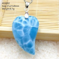 Natural Blue Larimar Pendant Necklace Heart Water Drop Women Larimar Gemstone Pendant Necklace Water Drop AAAAAA