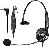 Callez 2.5mm Telephone Headset with Noise Cancelling Mic &amp; Mute Switch Office Phone Headset Compatible with Panasonic VTech AT&amp;T ML17929 Cisco SPA Uniden RCA Cordless Dect Phones