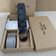 100% Original C0A(H Leather Belt Men with Embossed Pattern C 0 H Tali Pinggang Lelaki for Any Outfit