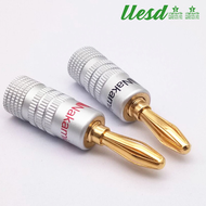 [Lles] 4 Stücke/2 Stücke GD Amp Nakamichi Lautsprecher 4มม. กล้วย Stecker Anslüsse Reinem Kupfer Gold-Überzogene Stecker เสียง Lautsprecher Linie Stecker