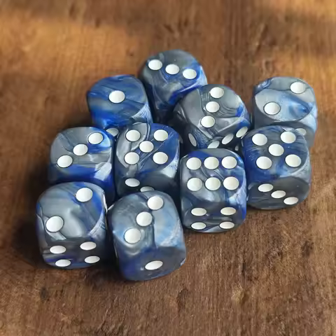 16MM Blue and White Points D6 Dice Set Warhammers 40K Dungeons and Dragons Board Game