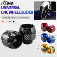 2 PCS UNIVERSAL ALLOY WHEEL SLIDER CARBON CNC WHEEL PROTECTOR LC135 Y15 RS150 NMAX NVX EX5