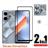 For Tecno Pova 6 Pro Screen Protector Tempered Glass Film For Tecno Pova 6 Neo Camera Back Lens Prot