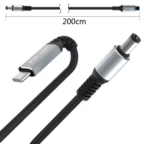 (2m) USB C to DC 5.5mm x 2.1mm Laptop Power Charging Cable (5521), 20V USB Type C Male Input to DC 5