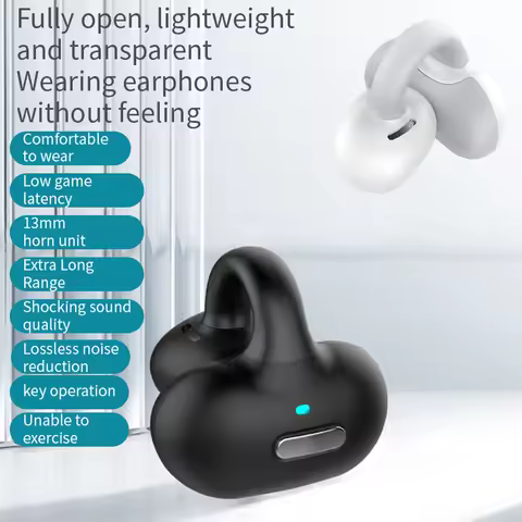 Ear Clip S9 Bluetooth-Compatible Headphones Noise reduction Headphone HIFI Long Battery Life Earphon