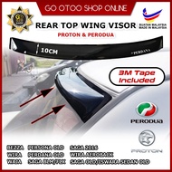 【 Perodua Bezza Proton Persona Perdana Waja Wira Aeroback Saga Sedan Blm Flx 】AG Car Rear Wing Visor