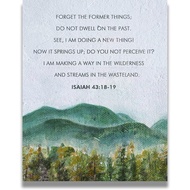 Do Not Dwell On The Past Isaiah 43: 18-19 Bible Verse Christian Wall Art Minimalist Watercolor Relig