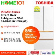Toshiba JAPANDi Style French Door Fridge 524L GR-RF691WI-PGX(67)