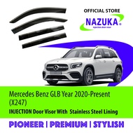 NAZUKA Mercedes Benz GLB (X247) / EQB Year 2020+ INJECTION Door Visor With Stainless Steel Lining