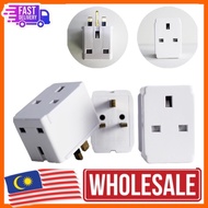 MAJU Quality 3 Way Adaptor Malaysia Sirim Fused 250V 13A UK 3 Pin Adapter Electrical Socket Plug Top
