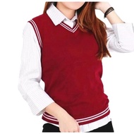 rompi rajut wanita/pria vest rompi rajut style korea premium  V-Neck rompi seragam sekolah terbaru