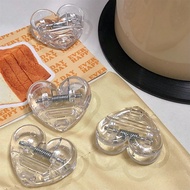 Cute Heart-Shaped Transparent Clip Plastic Page Clip Decorative Paper Clamp Photo Clip Journal Noteb