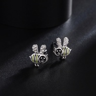 [Best Gift] S999 sterling silver bee retro earrings, ins style women's niche design earrings,silver 
