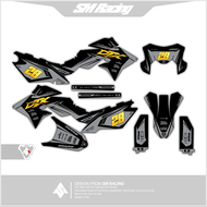 Decal Stiker Kawasaki Klx Dtracker 150 Supermoto Keren Full Body Warna Hitam Abu Variasi Gold