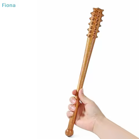 ☽39.5CM Solid Wood Massage Stick With Spikes- Fitness Body Percussion & Acupressure Mallet For Muscl