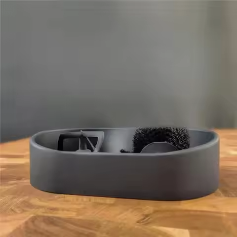 Espresso Portafilter Holder& Cleaning Brush With Coffee Grounds Catcher- For 51/53/58Mm Portafilter