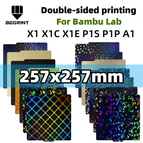 Plate For Bambulab Build Plate 257x257 Spring Steel Sheet Pei Peo H1H Pey Sheet A1 X1C P1S build pla