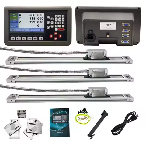 3 Axis DRO for Milling Machine,16" x 38" x 18" 5um Magnetic Scale Linear Encoder Mill DRO KIT RPM Fu