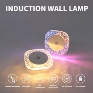 Frosted Crystal Sky Round Place Wall Lamp Night Light Human Body Induction Wiring-Free Magnetic Base