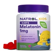 Natrol Kids Melatonin 1mg, Supplement for Restful Sleep, Sleep Gummies for Children, 60 Raspberry-Fl