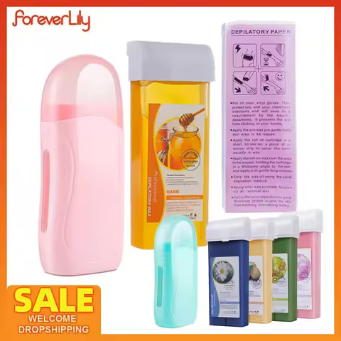 3 In 1 Roll On Depilatory Wax Kit Facial Body Hair Removal Waxing Heater Epilator Wax Heating Machin
