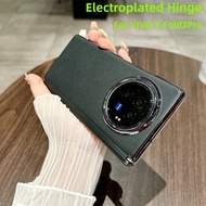 Electroplated hinge Case for VIVO X Fold 3 Fold3 Pro Casing Matte Plain Leather Anti fingerprint Har