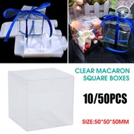 屯團百貨 - 【10個裝】PVC包裝盒 正方形透明包裝盒 小禮物盒 杯子蛋糕包裝盒 餅乾盒 馬卡龍盒